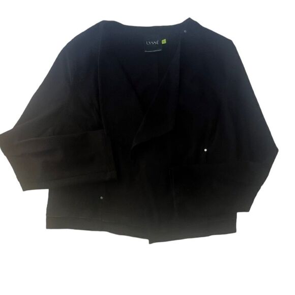 Lysse Women’s Black Open Drape Front Cardigan Fall Short Jacket size XL - Picture 8 of 9